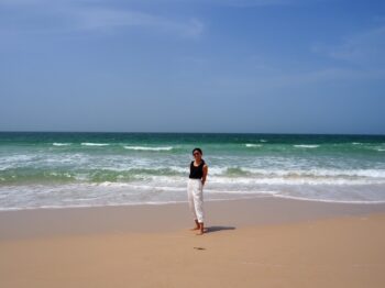 モーリタニアビーチでの大石さん モーリタニアビーチ